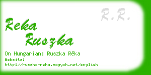 reka ruszka business card